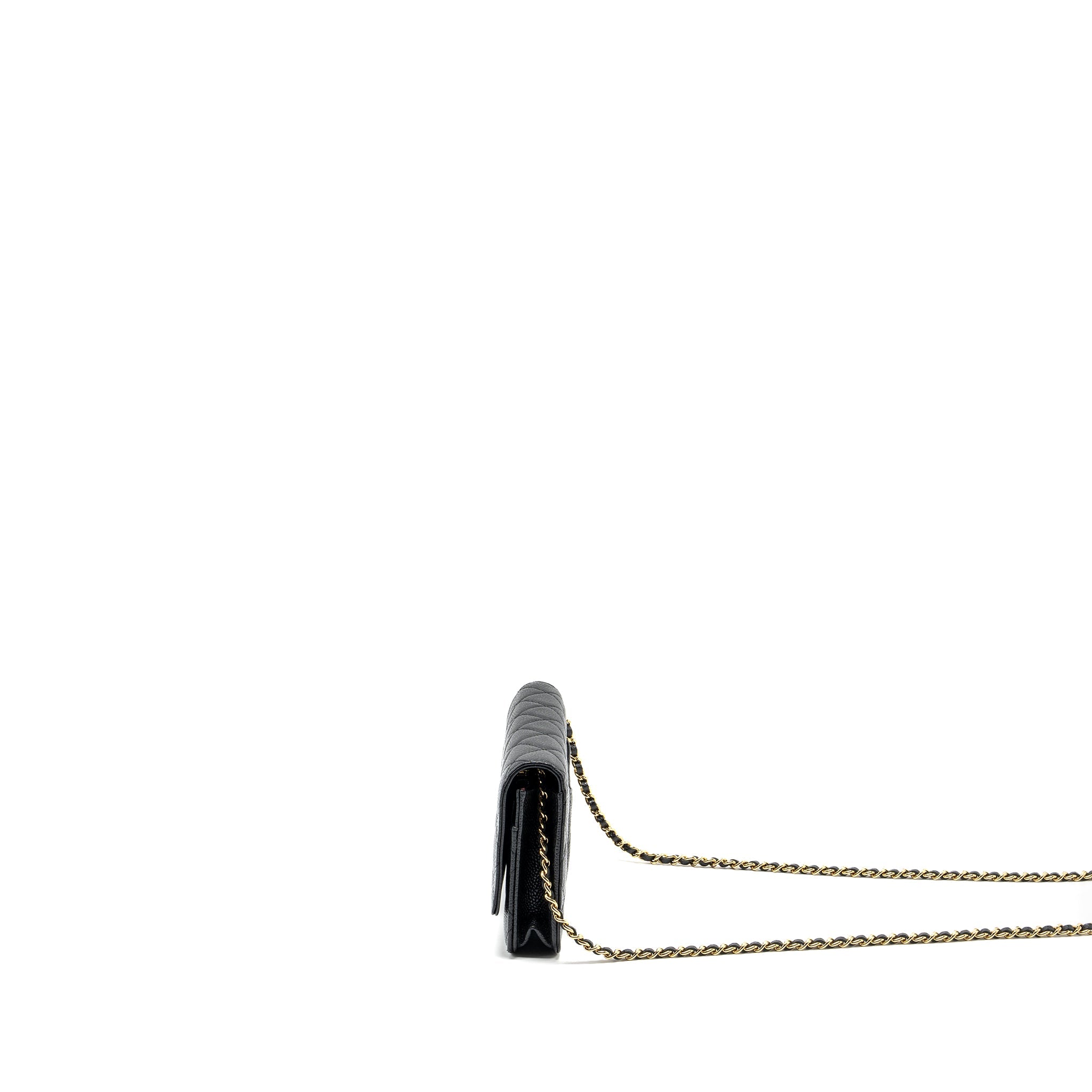 CHANEL CLASSIC WALLET ON CHAIN CAVIAR BLACK GHW