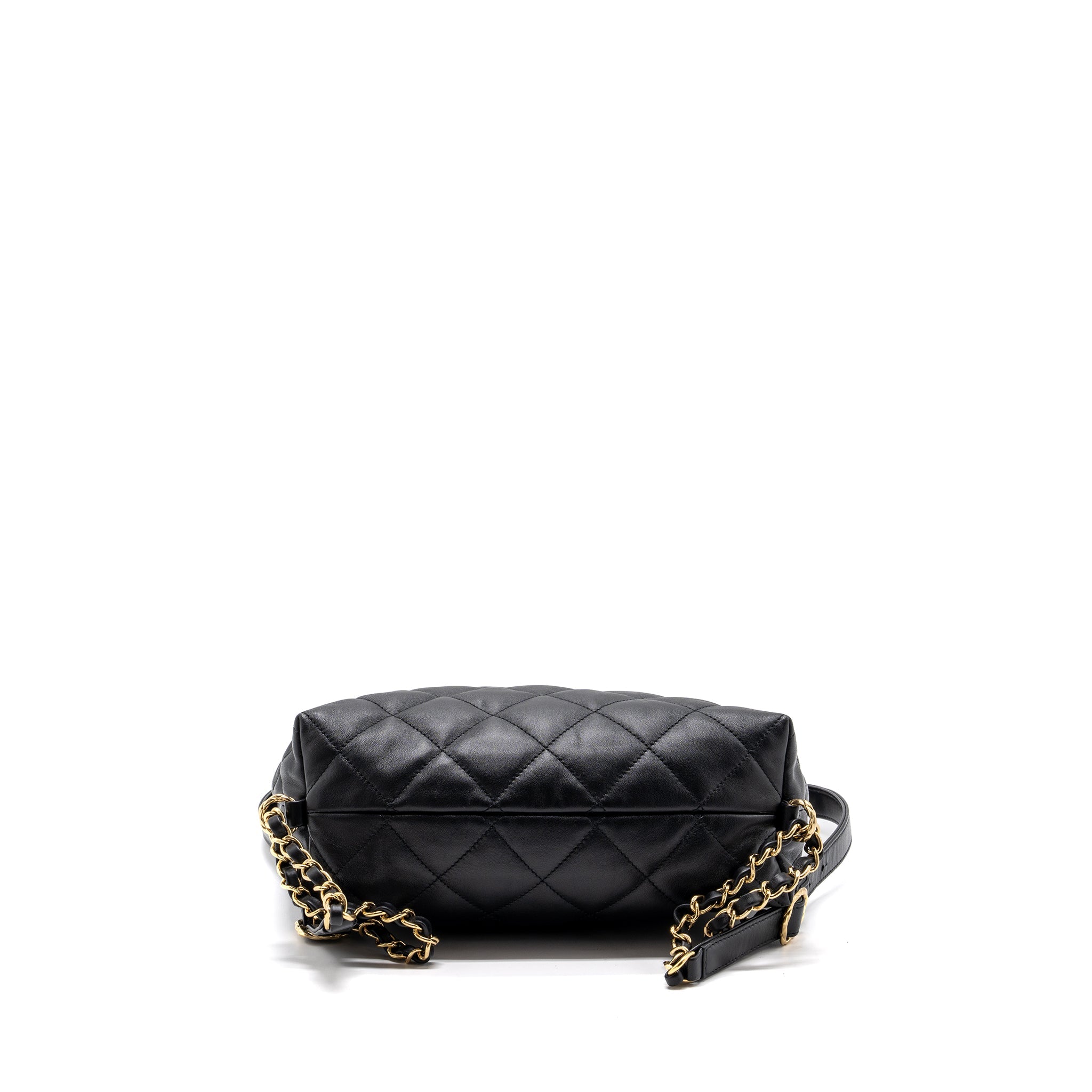 CHANEL 22B HOBO BAG LAMBSKIN BLACK GHW (MICROCHIP)