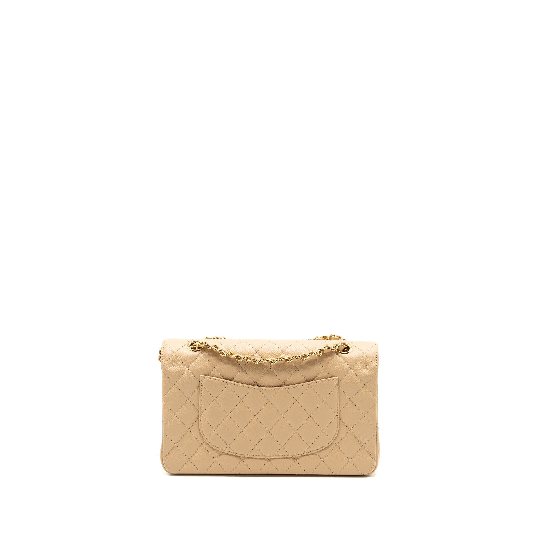 CHANEL MEDIUM CLASSIC DOUBLE FLAP BAG CAVIAR BEIGE GHW