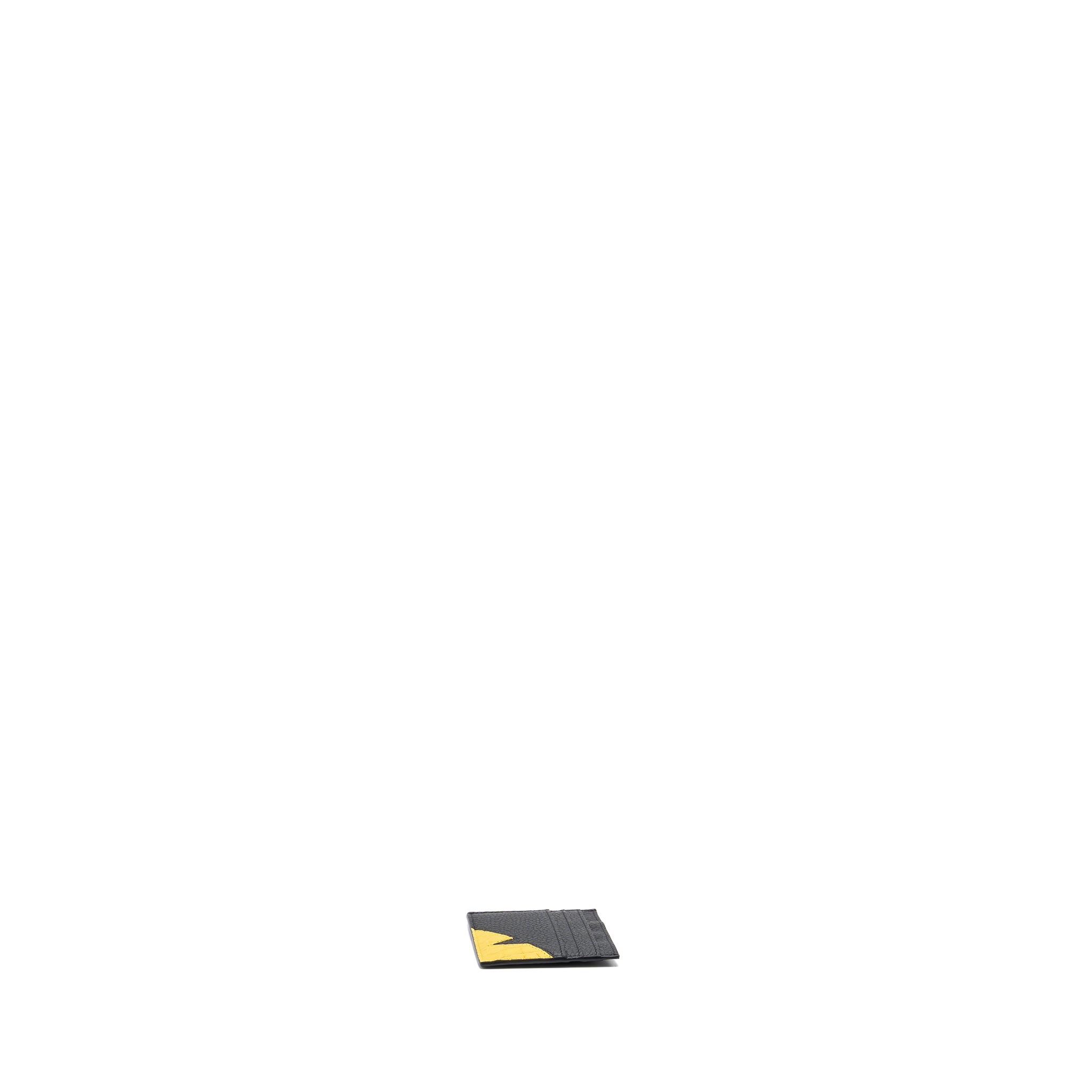 FENDI CONNER BUGS BUSINESS CARD HOLDER CALFSKIN/CROCODILE BLACK /YELLOW