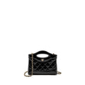 CHANEL MINI 31 CLUTCH WITH CHAIN SHINY CALFSKIN BLACK LGHW (MICROCHIP)