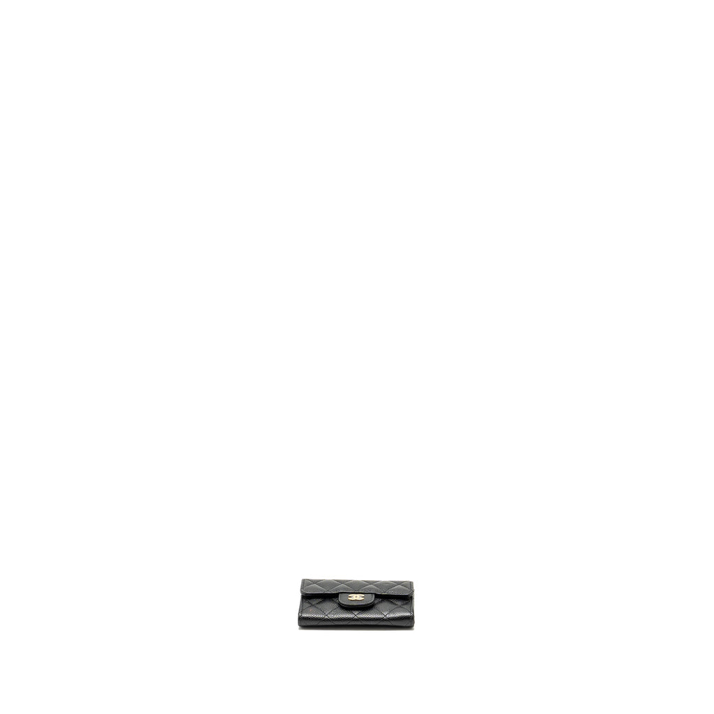 CHANEL CLASSIC FLAP CARD HOLDER CAVIAR BLACK GHW (MICROCHIP)