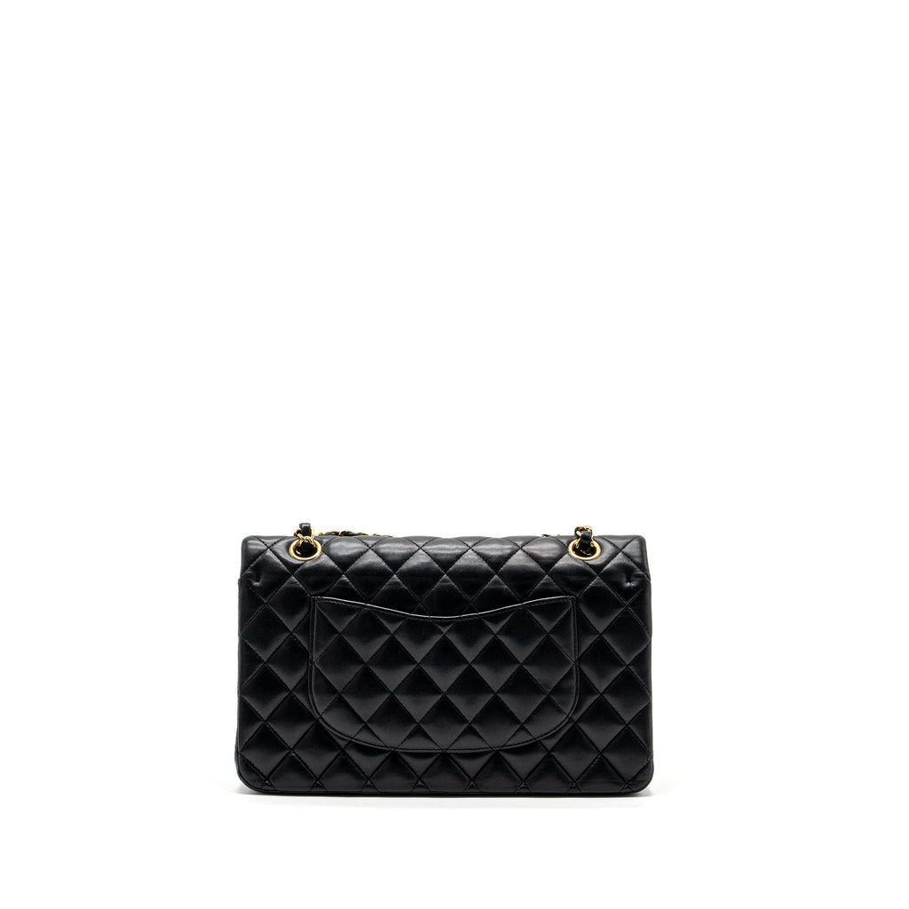 CHANEL MEDIUM CLASSIC DOUBLE FLAP BAG LAMBSKIN BLACK GHW