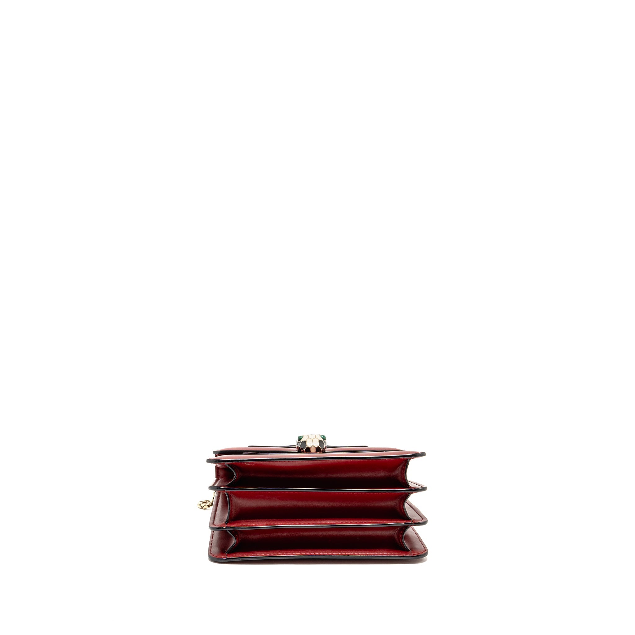 BVLGARI SERPENTI FOREVER TOP HANDLE BAG CALFSKIN RED LGHW