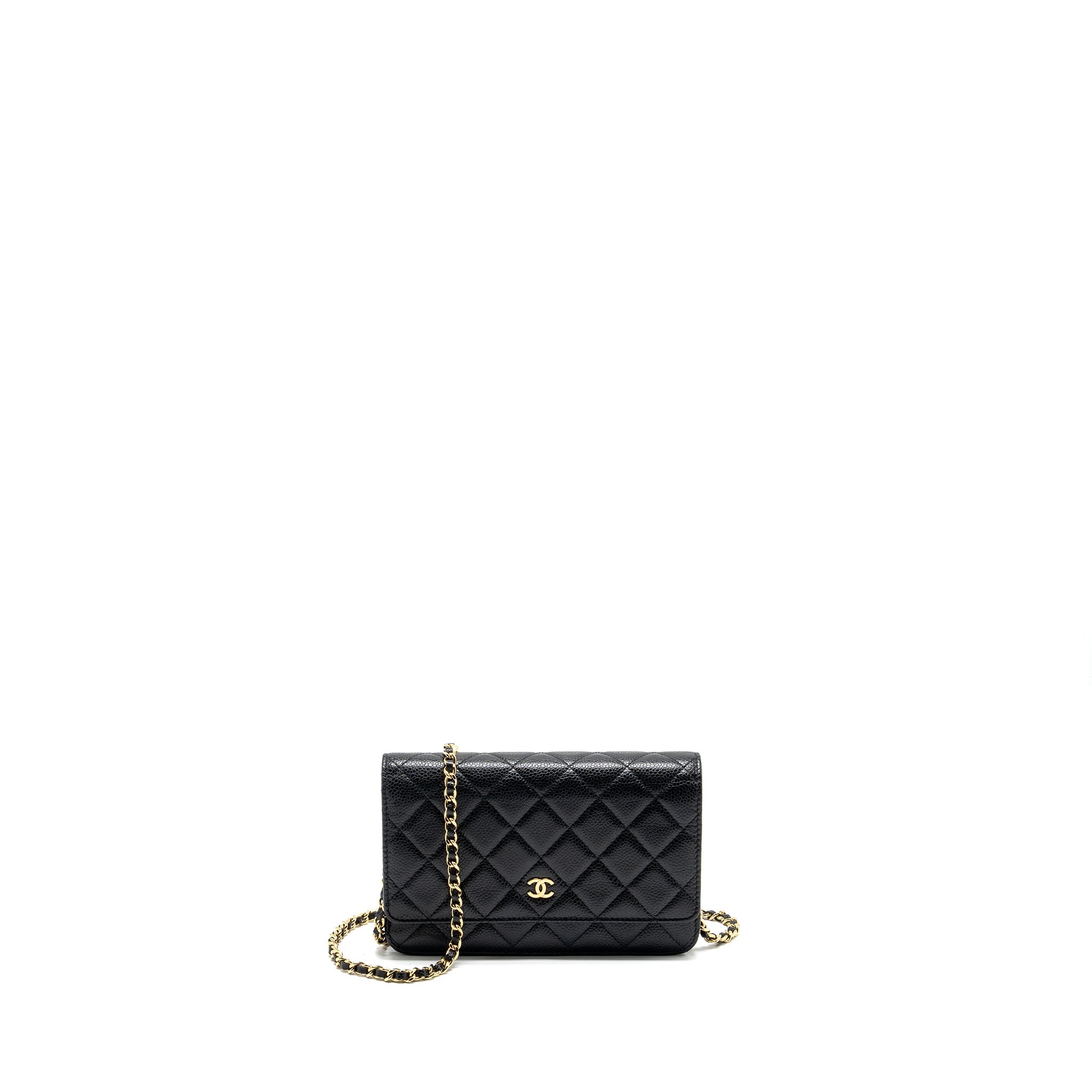 CHANEL CLASSIC WALLET ON CHAIN CAVIAR BLACK GHW