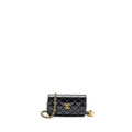 CHANEL 23B MINI FLAP WALLET WITH ADJUSTABLE CHAIN CAVIAR IRIDESCENT BLACK GHW (MICROCHIP)