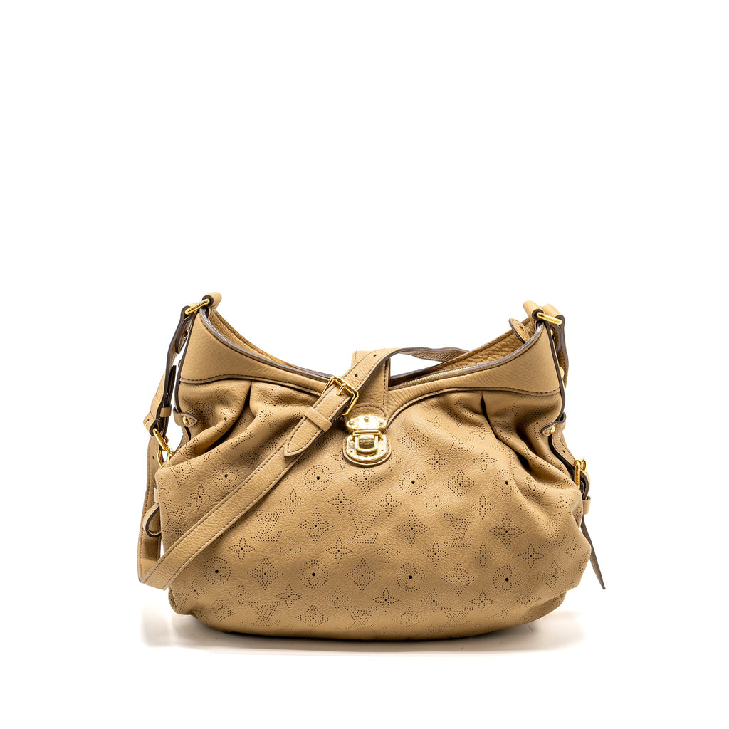 LOUIS VUITTON MAHINA HOBO BAG CALFSKIN BEIGE GHW