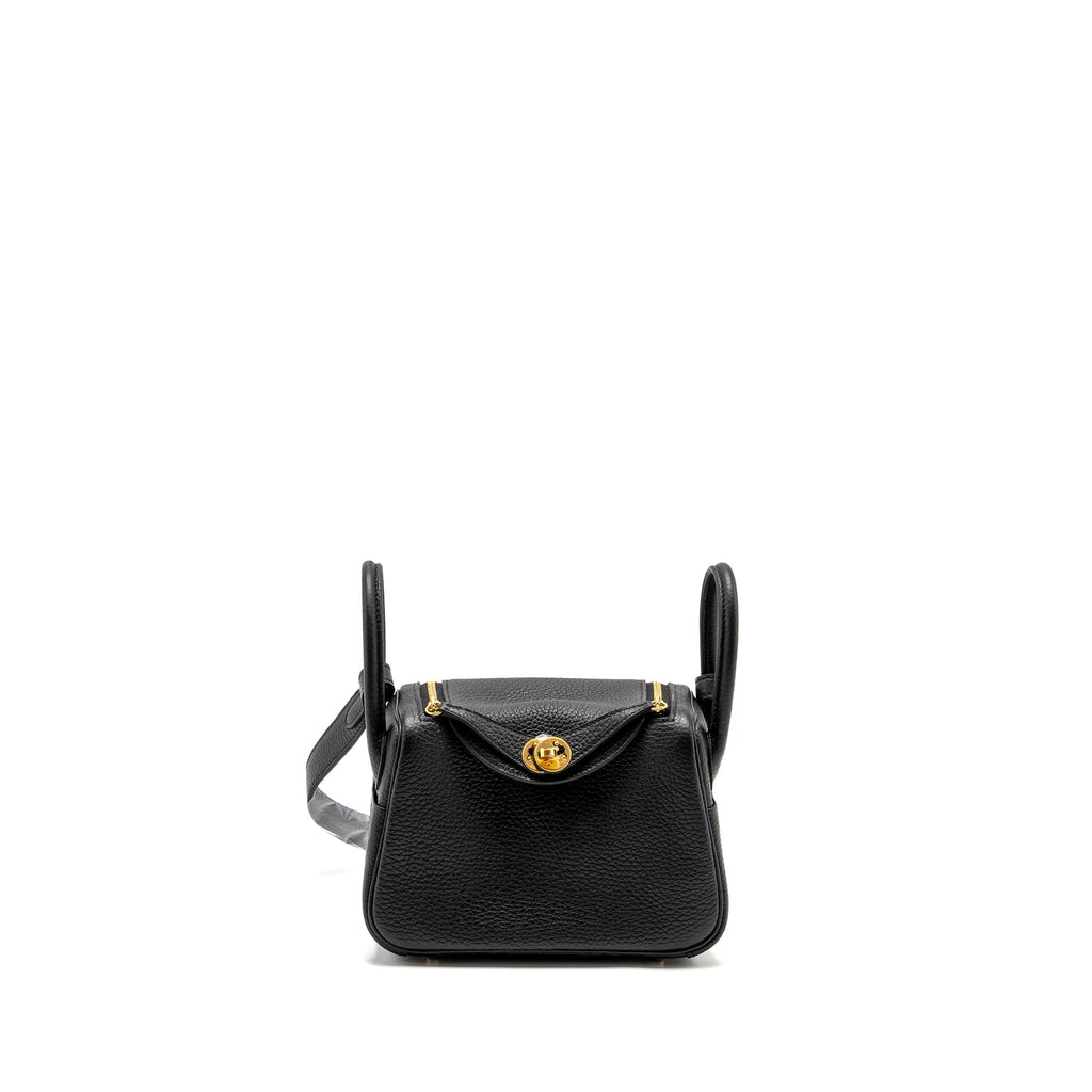 HERMES MINI LINDY CLEMENCE BLACK GHW