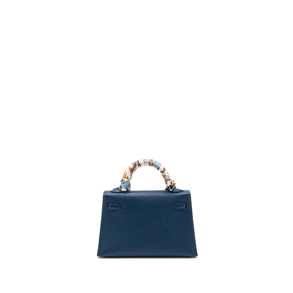HERMES MINI KELLY CHÈVRE MYSORE DEEP BLUE/ BLUE IZMIR SHW