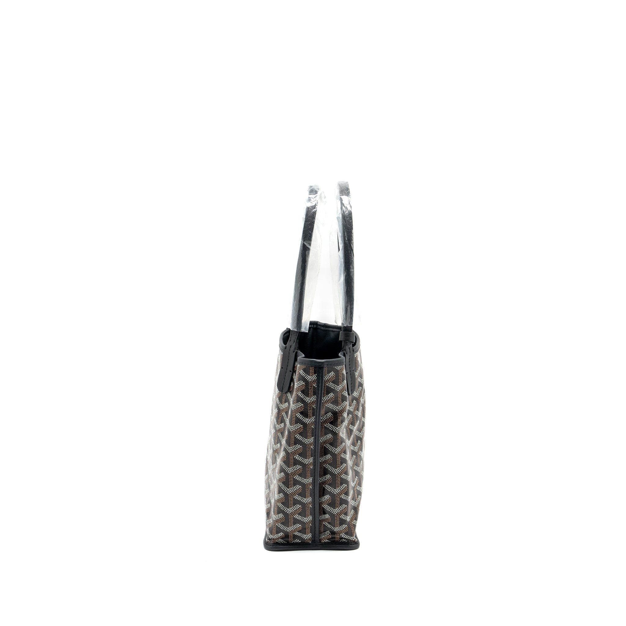 GOYARD MINI ANJOU TOTE BAG GOYARDLINE CANVAS / CALFSKIN BLACK SHW