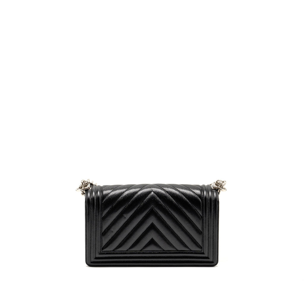 CHANEL CHEVRON MEDIUM BOY BAG CAVIAR BLACK SHW