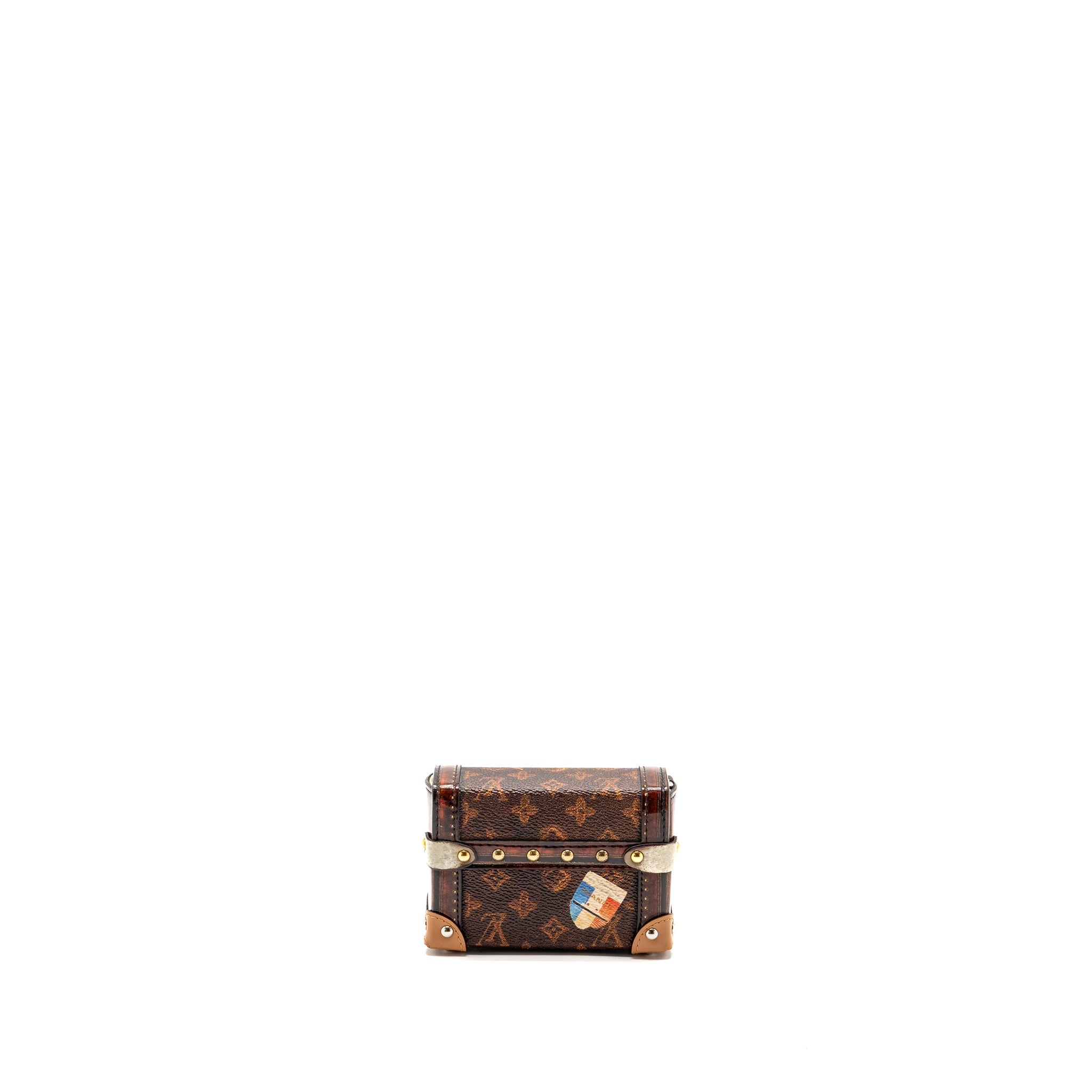 LOUIS VUITTON ESSENTIAL TRUNK MINI BAG/BAG CHARM MONOGRAM CANVAS MULTICOLOUR HARDWARE