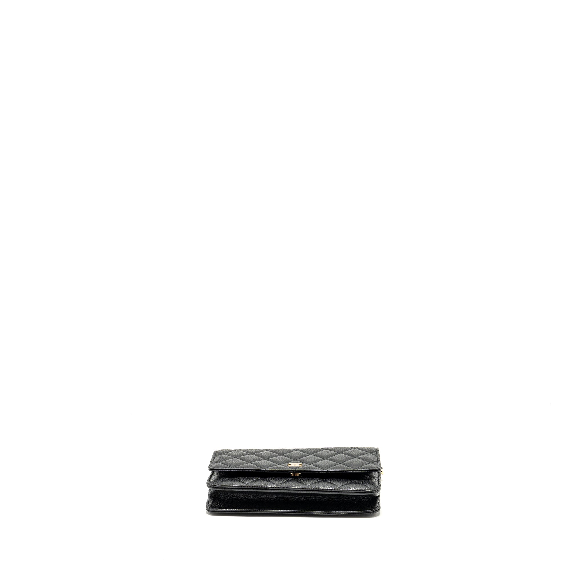 CHANEL CLASSIC WALLET ON CHAIN CAVIAR BLACK GHW (MICROCHIP)