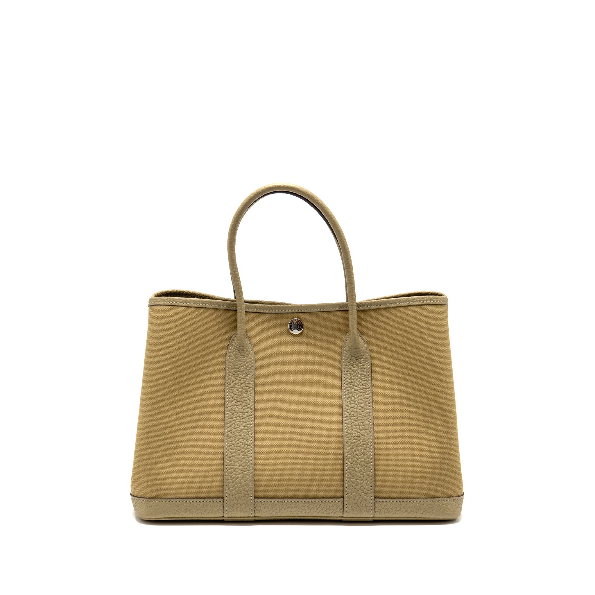 HERMES GARDEN PARTY 30 CANVAS/NEGONDA LEATHER TRENCH SHW
