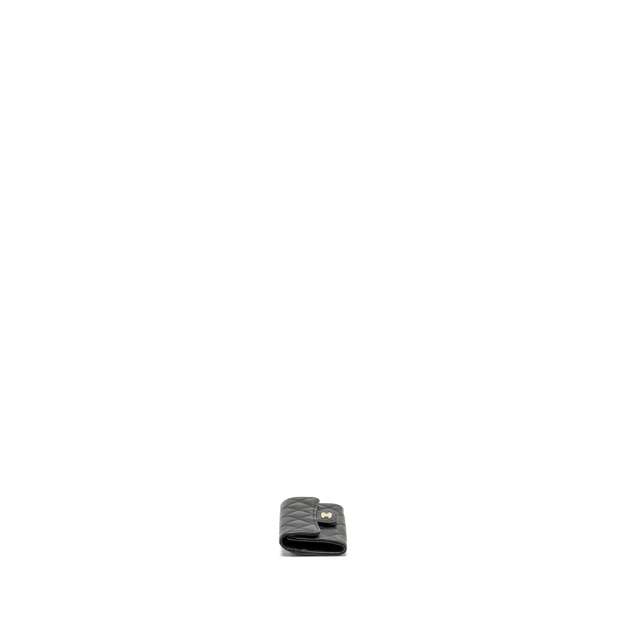 CHANEL CLASSIC FLAP CARD HOLDER CAVIAR BLACK GHW (MICROCHIP)