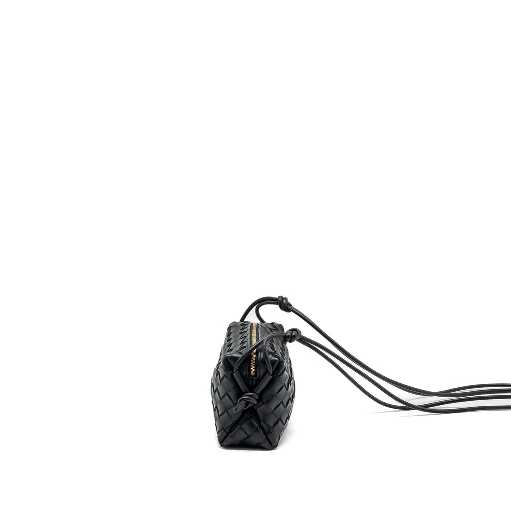 BOTTEGA VENETA MINI LOOP CAMERA BAG LAMBSKIN BLACK GHW