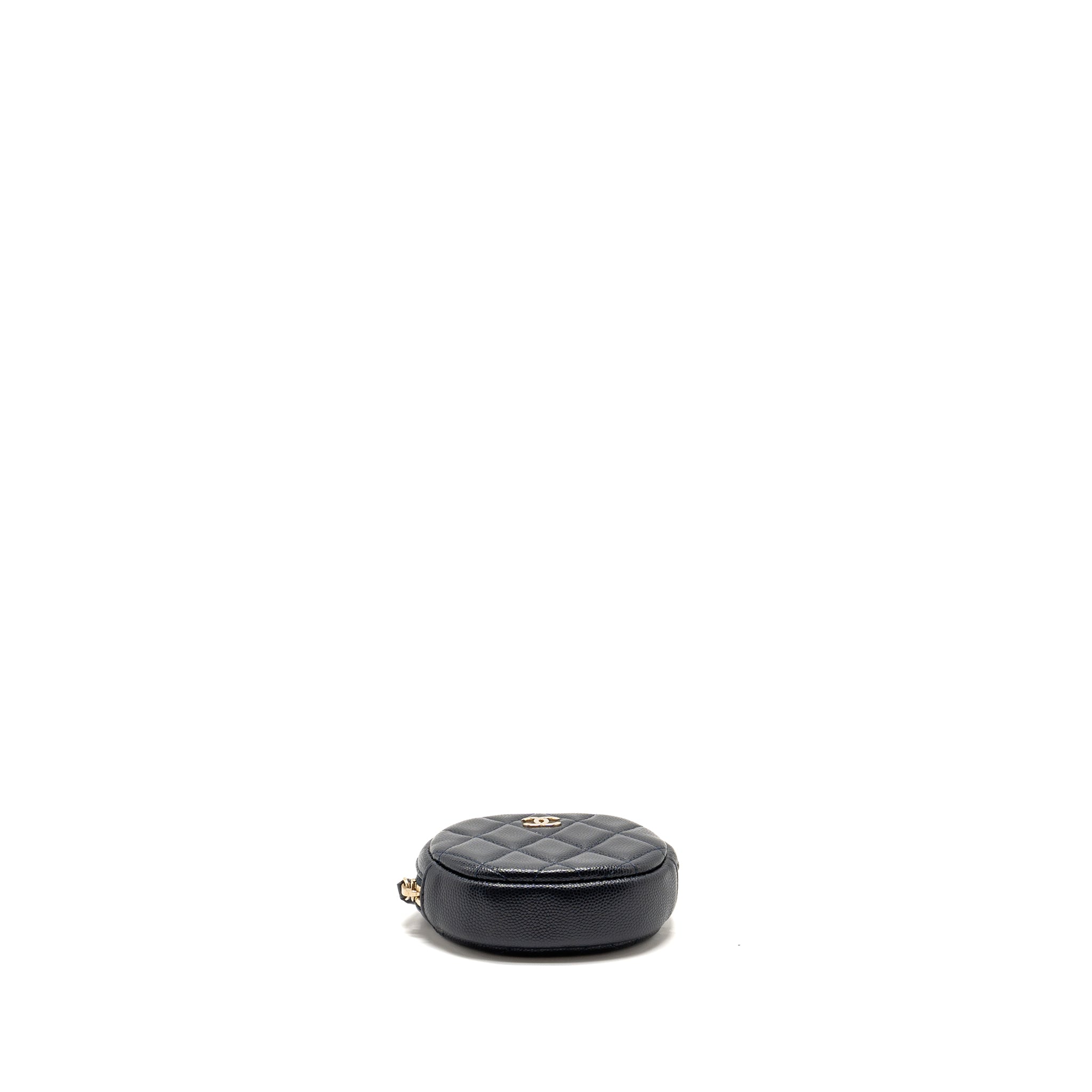 CHANEL MINI ZIPPER COIN PURSE CAVIAR NAVY LGHW