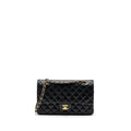 CHANEL MEDIUM CLASSIC DOUBLE FLAP BAG LAMBSKIN BLACK GHW