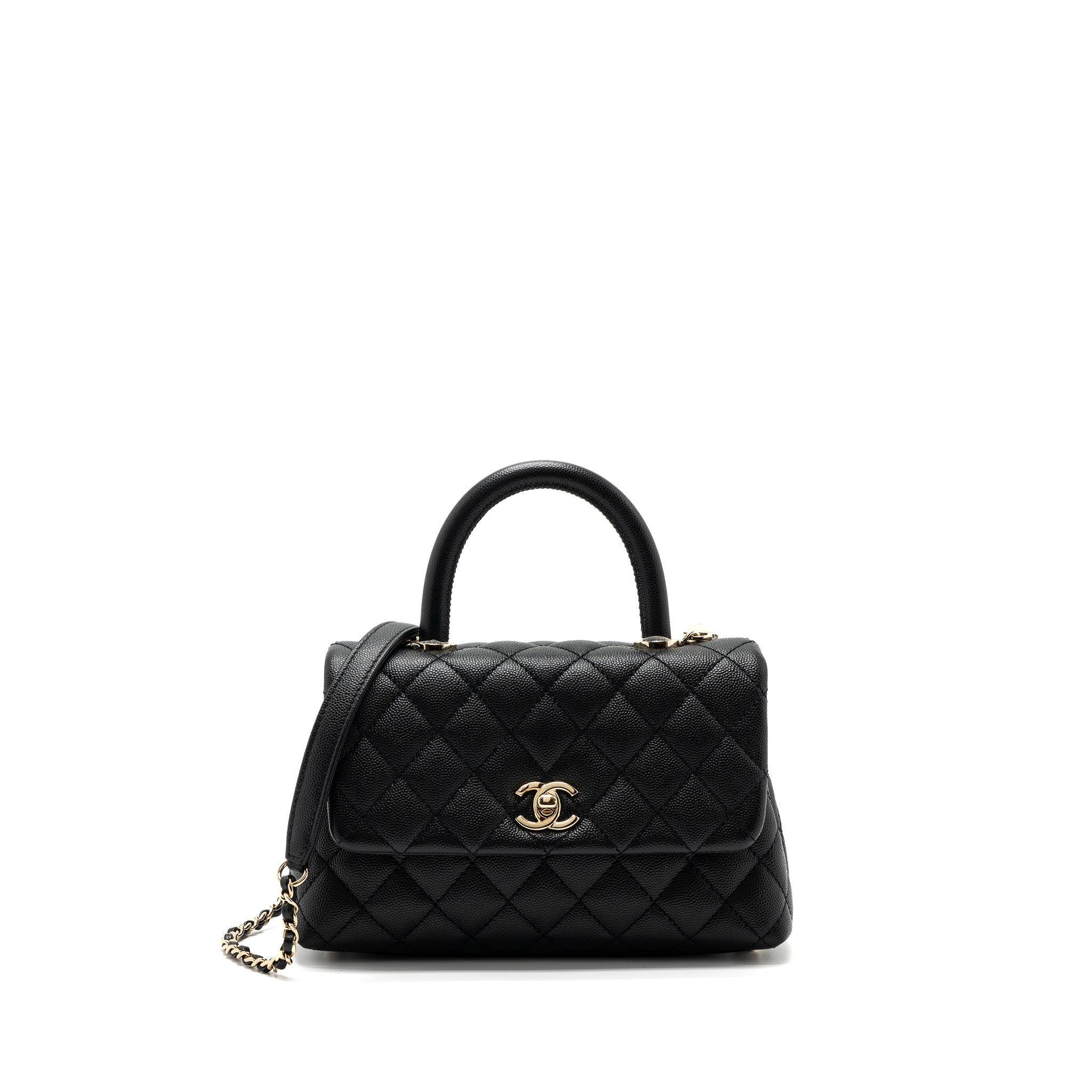CHANEL SMALL COCO HANDLE CAVIAR BLACK LGHW