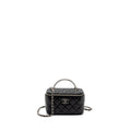 CHANEL TOP HANDLE LONG VANITY CASE LAMBSKIN BLACK SHW (MICROCHIP)
