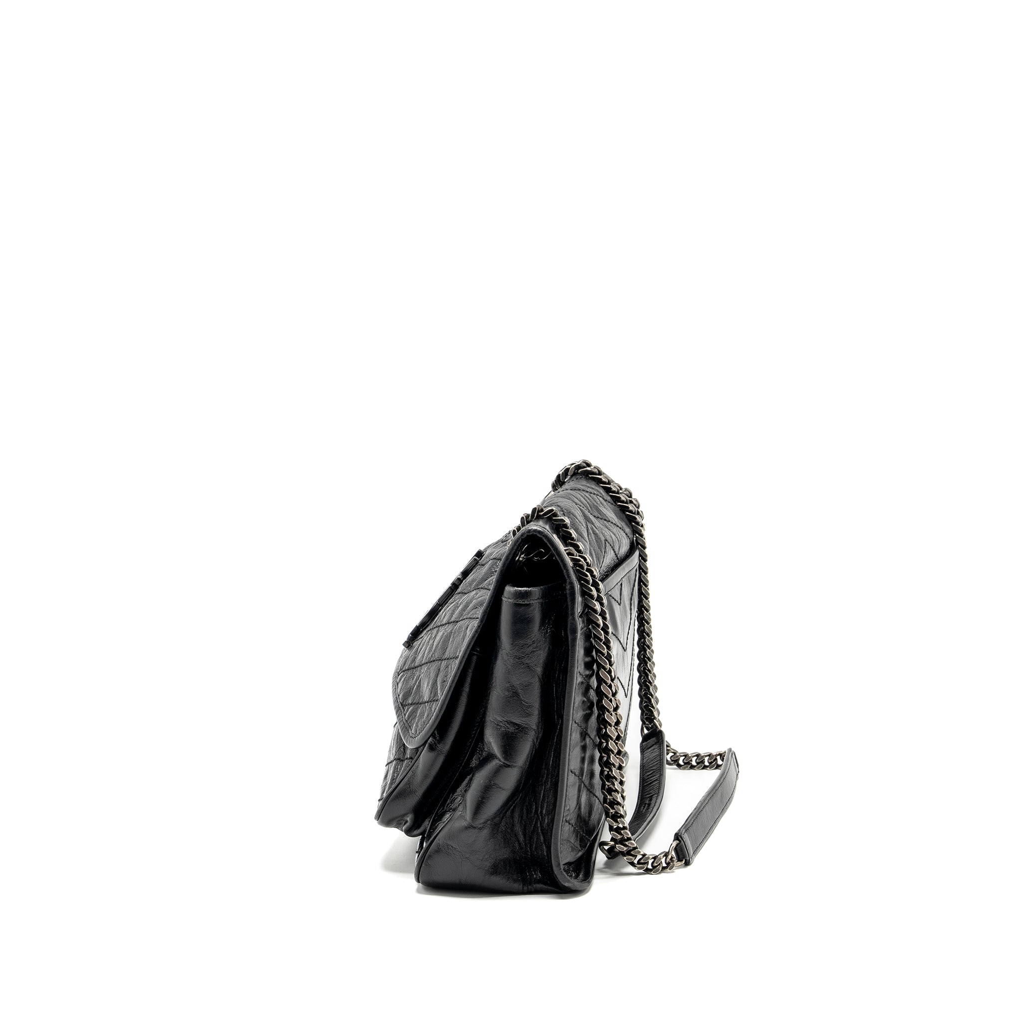 SAINT LAURENT/YSL MEDIUM NIKI BAG SHINY CALFSKIN BLACK SHW
