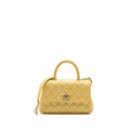 CHANEL SMALL COCO HANDLE CAVIAR 22P LIGHT YELLOW LGHW (MICROCHIP)