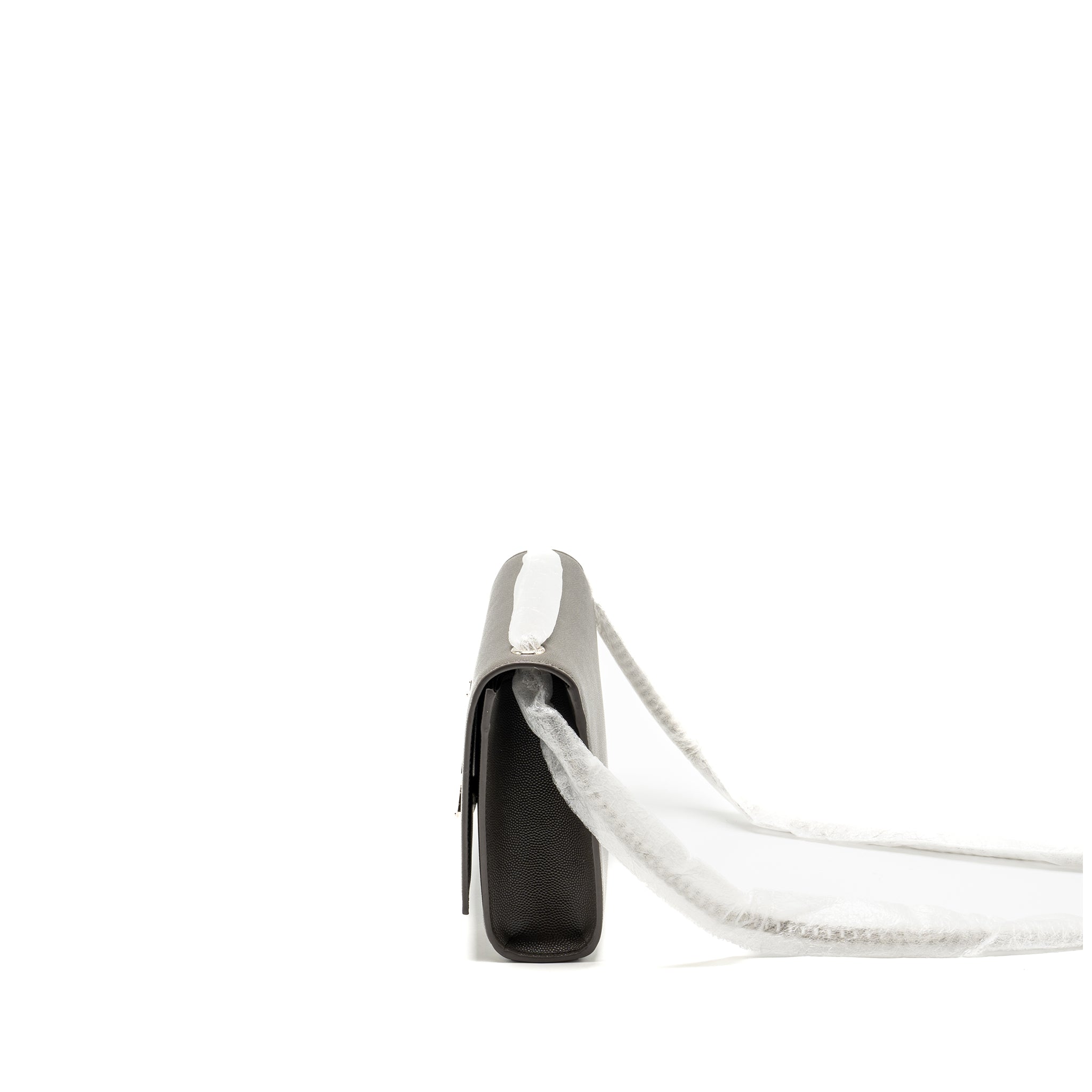 SAINT LAURENT/YSL MEDIUM KATE BAG GRAINED CALFSKIN GREY SHW