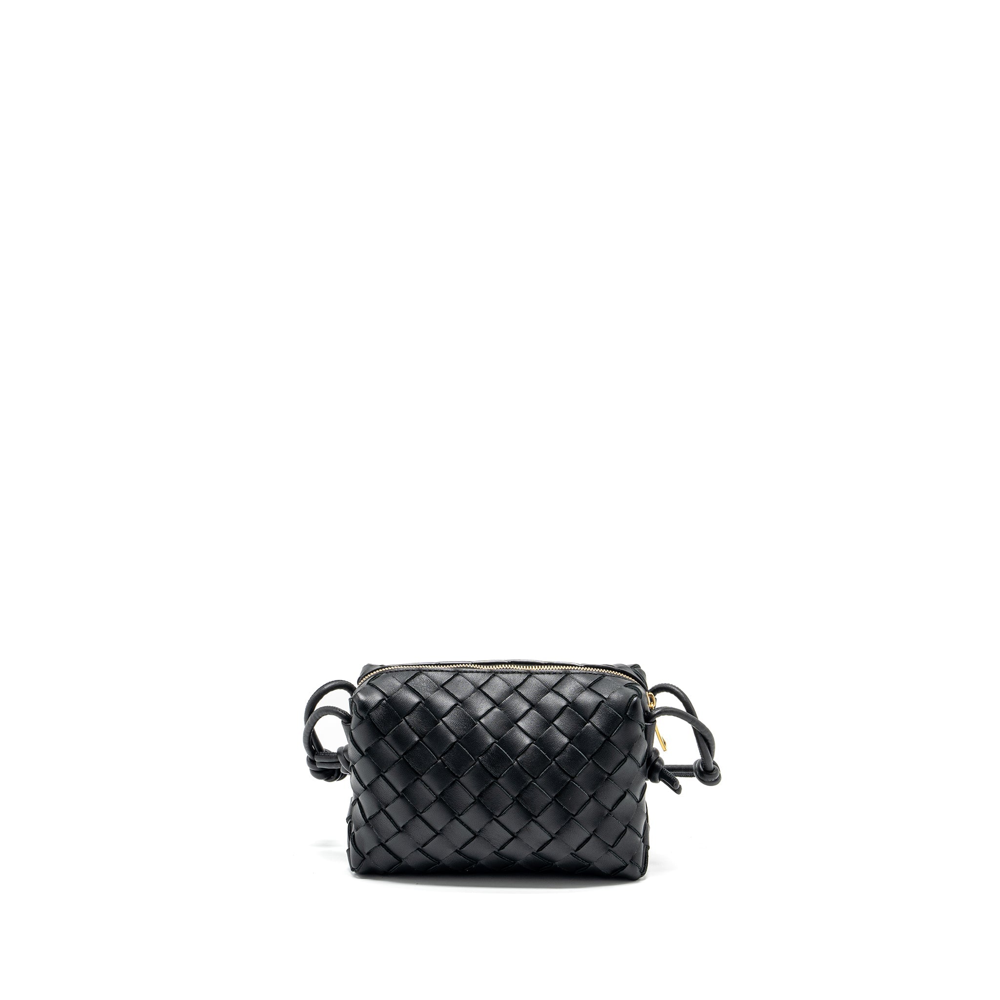 BOTTEGA VENETA MINI LOOP CAMERA BAG LAMBSKIN BLACK GHW