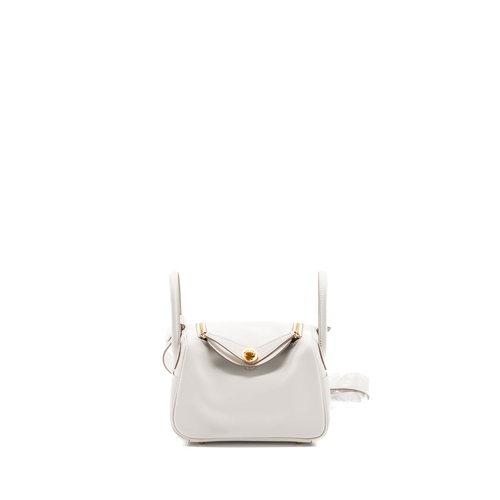 HERMES MINI LINDY SWIFT GRIS PALE / GRIS MEYER GHW