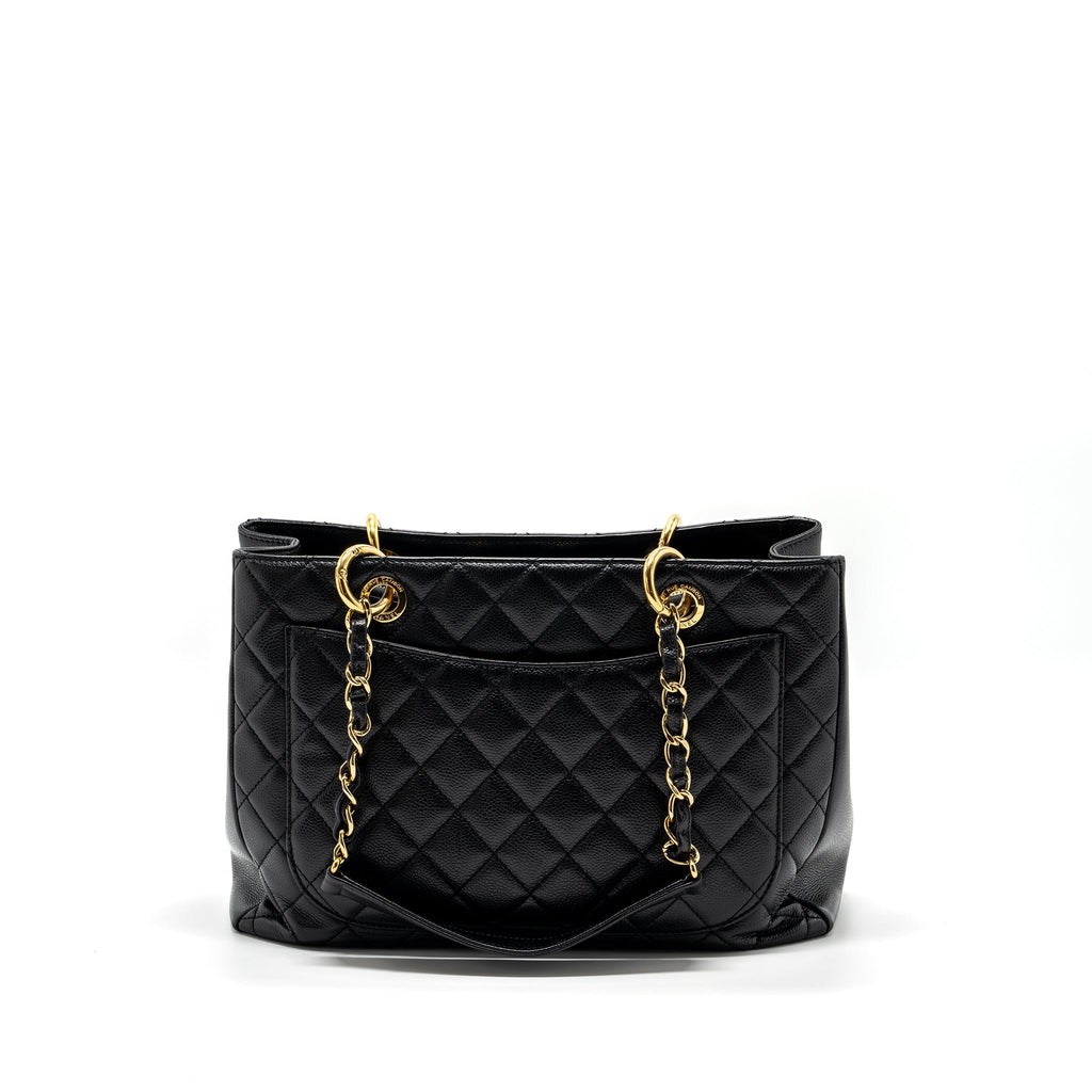 CHANEL GRAND SHOPPING TOTE BAG CAVIAR BLACK GHW