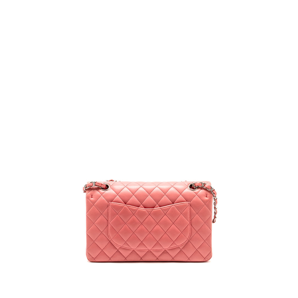 CHANEL MEDIUM CLASSIC DOUBLE FLAP BAG LAMBSKIN PINK SHW
