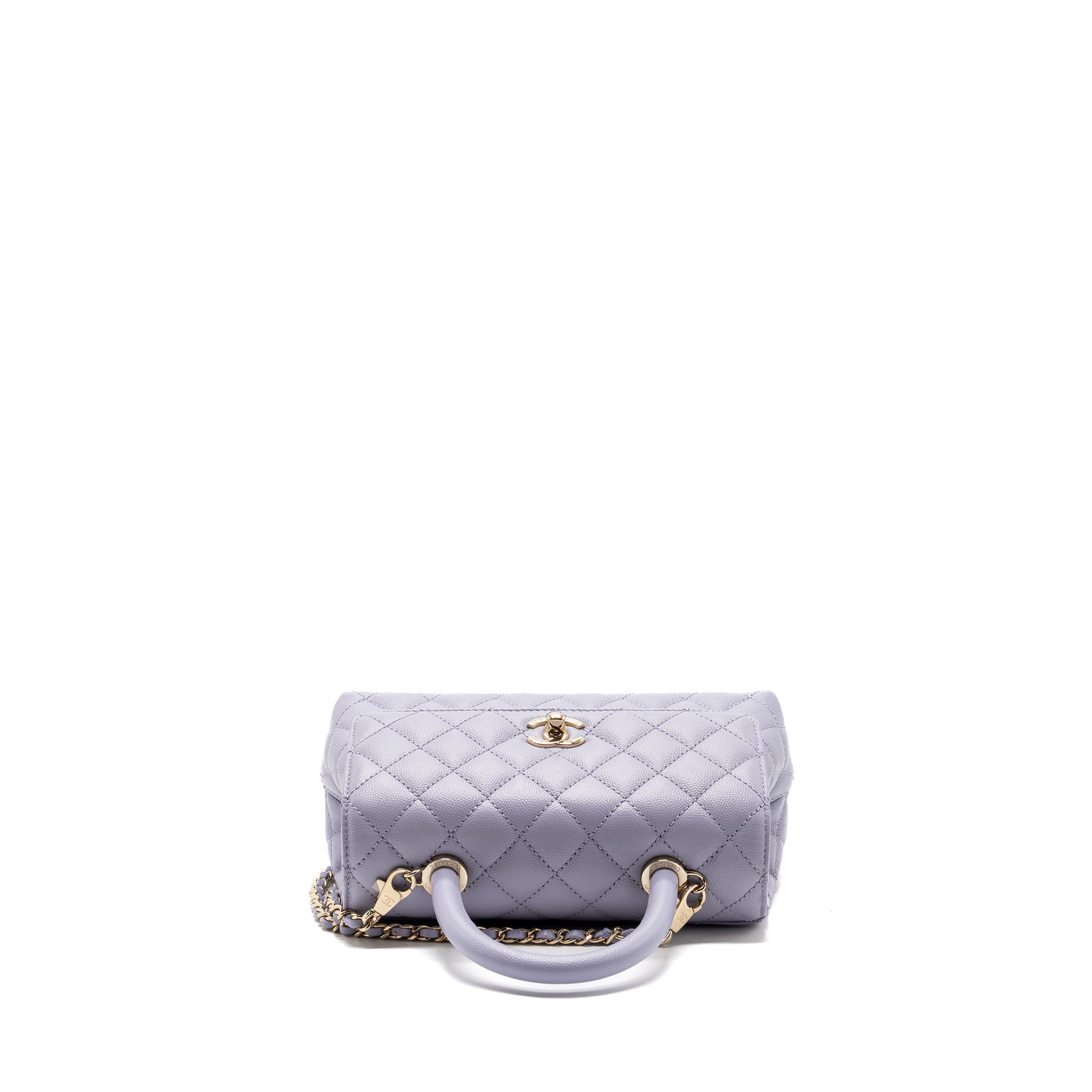 CHANEL SMALL COCO HANDLE CAVIAR LIGHT PURPLE LGHW (MICROCHIP)