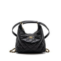 CHANEL 22B HOBO BAG LAMBSKIN BLACK GHW (MICROCHIP)