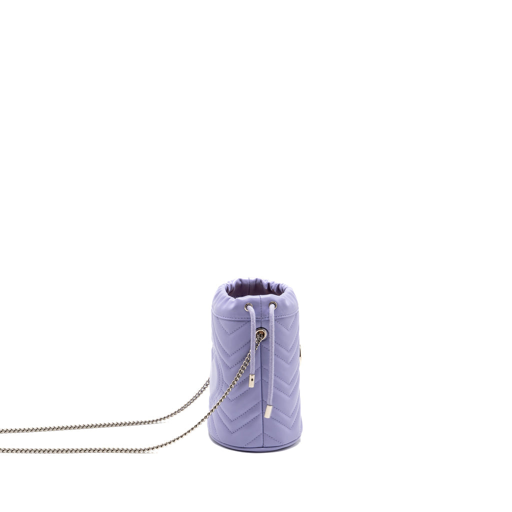 GUCCI GG MARMONT BUCKET BAG CALFSKIN LIGHT PURPLE SHW