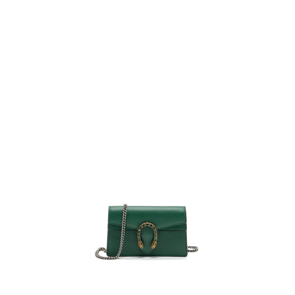 GUCCI DIONYSUS SUPER MINI CALFSKIN GREEN BRUSHED GHW