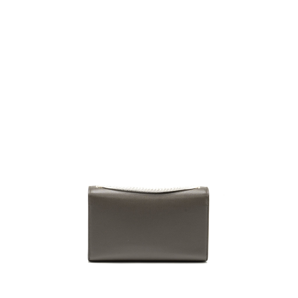 SAINT LAURENT/YSL MEDIUM KATE BAG GRAINED CALFSKIN GREY SHW