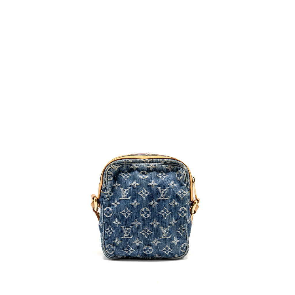LOUIS VUITTON VINTAGE DENIM CAMERA BAG MONOGRAM BLUE DENIM GHW