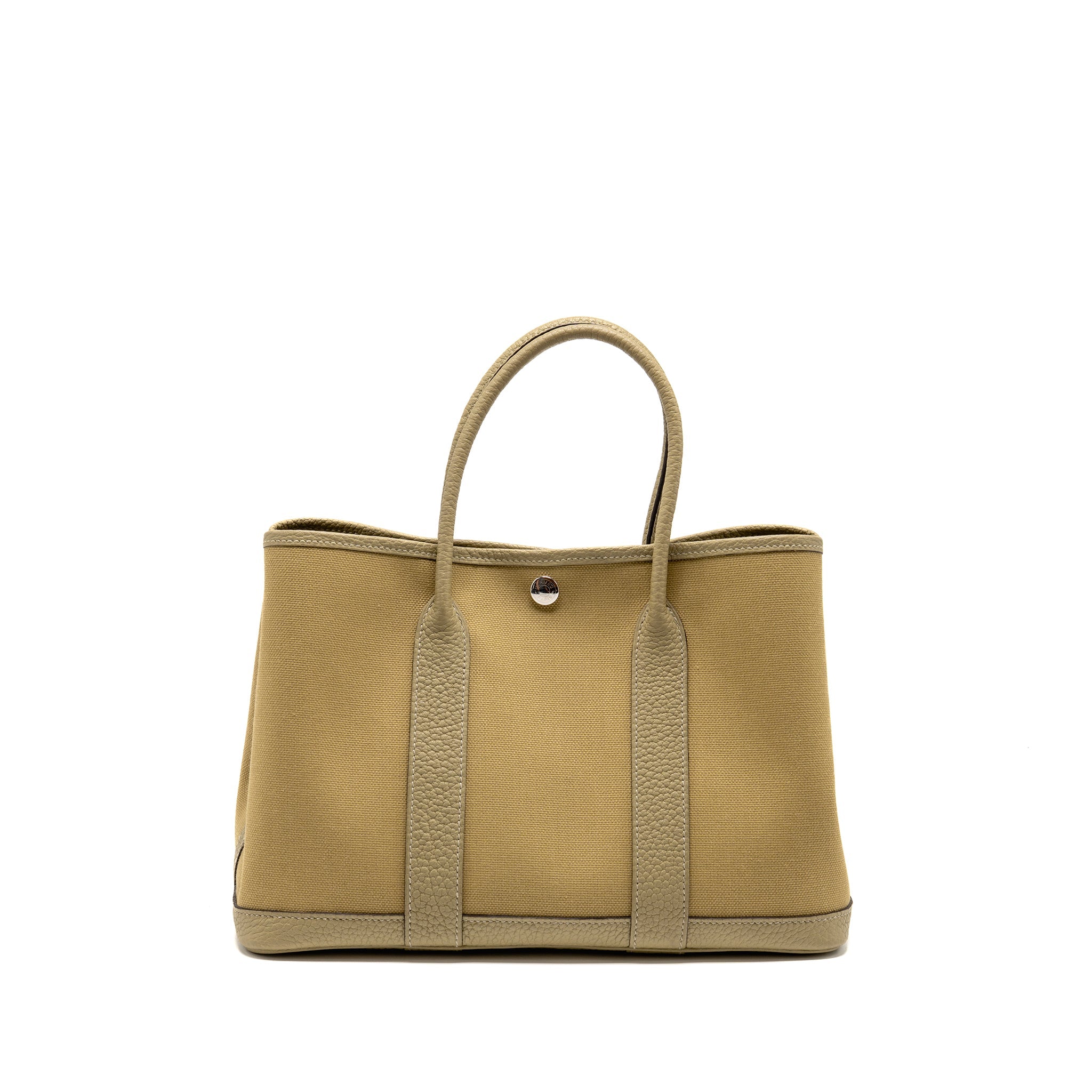 HERMES GARDEN PARTY 30 CANVAS/NEGONDA LEATHER TRENCH SHW