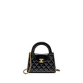CHANEL MINI KELLY SHOPPING TOTE BAG CALFSKIN BLACK GHW (MICROCHIP)