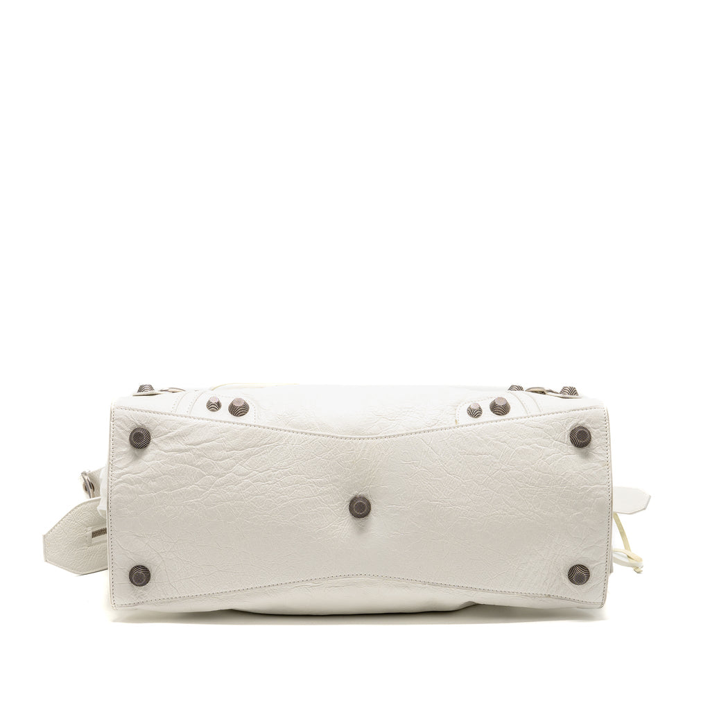 BALENCIAGA NEO CAJOLE CITY SHOULDER BAG LEATHER WHITE SHW