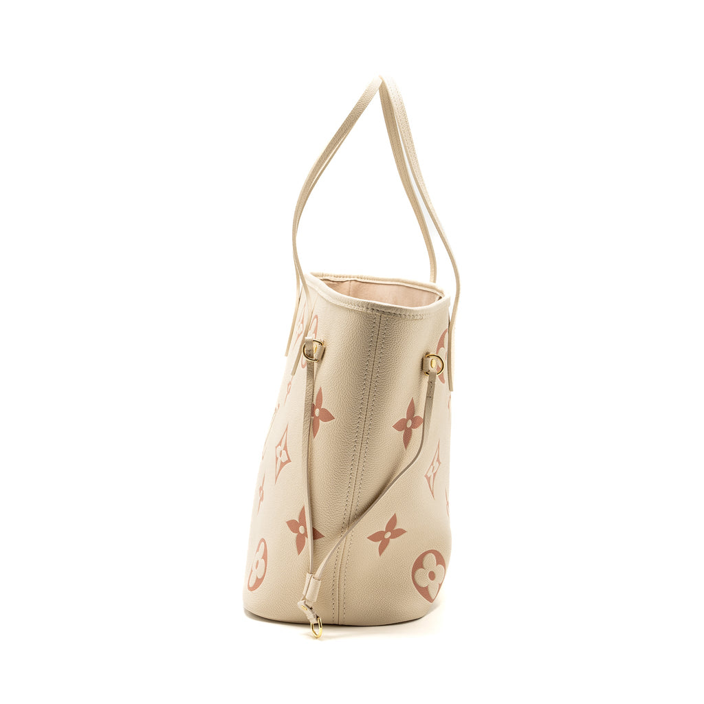 LOUIS VUITTON NEVERFULL MM MONOGRAM EMPREINTE CRÈME/ROSE TRIANON GHW(NEW VERSION)