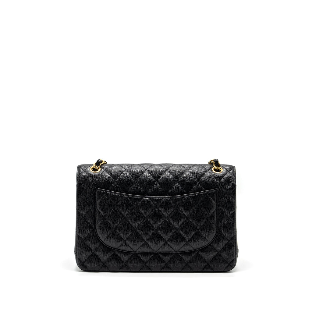 CHANEL JUMBO CLASSIC DOUBLE FLAP BAG CAVIAR BLACK GHW