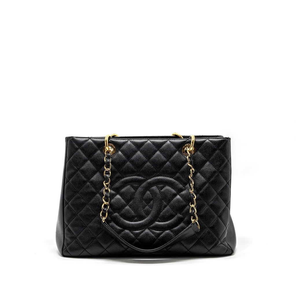 CHANEL GRAND SHOPPING TOTE BAG CAVIAR BLACK GHW
