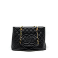 CHANEL GRAND SHOPPING TOTE BAG CAVIAR BLACK GHW