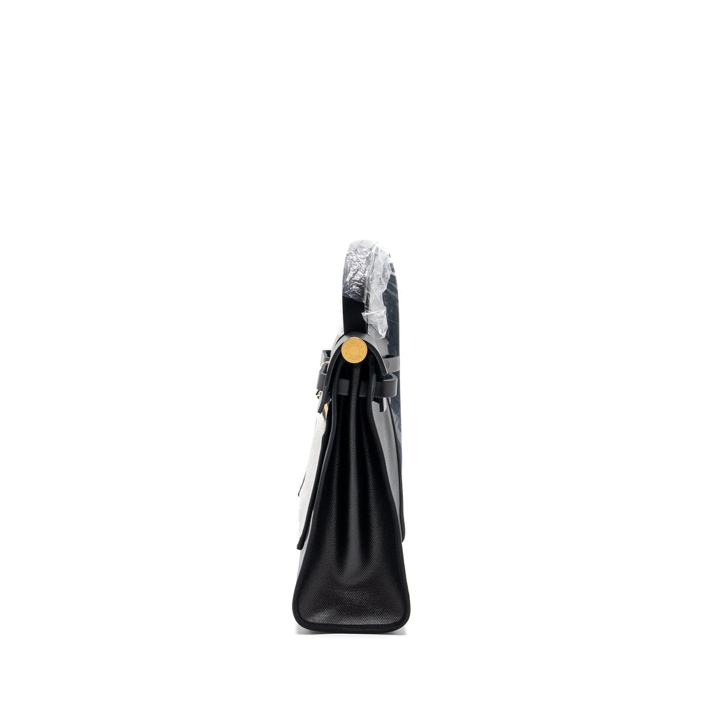 HERMES HERBAG 31 WITH BERLINE CANVAS AND HUNTER IN BLACK GHW