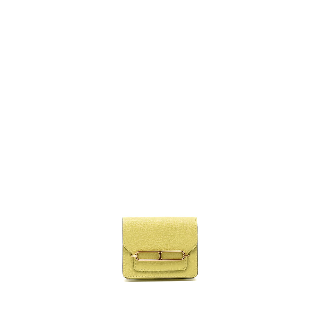 HERMES ROULIS SLIM CHÈVRE MYSORE R9 JAUNE BOURGEON LGHW