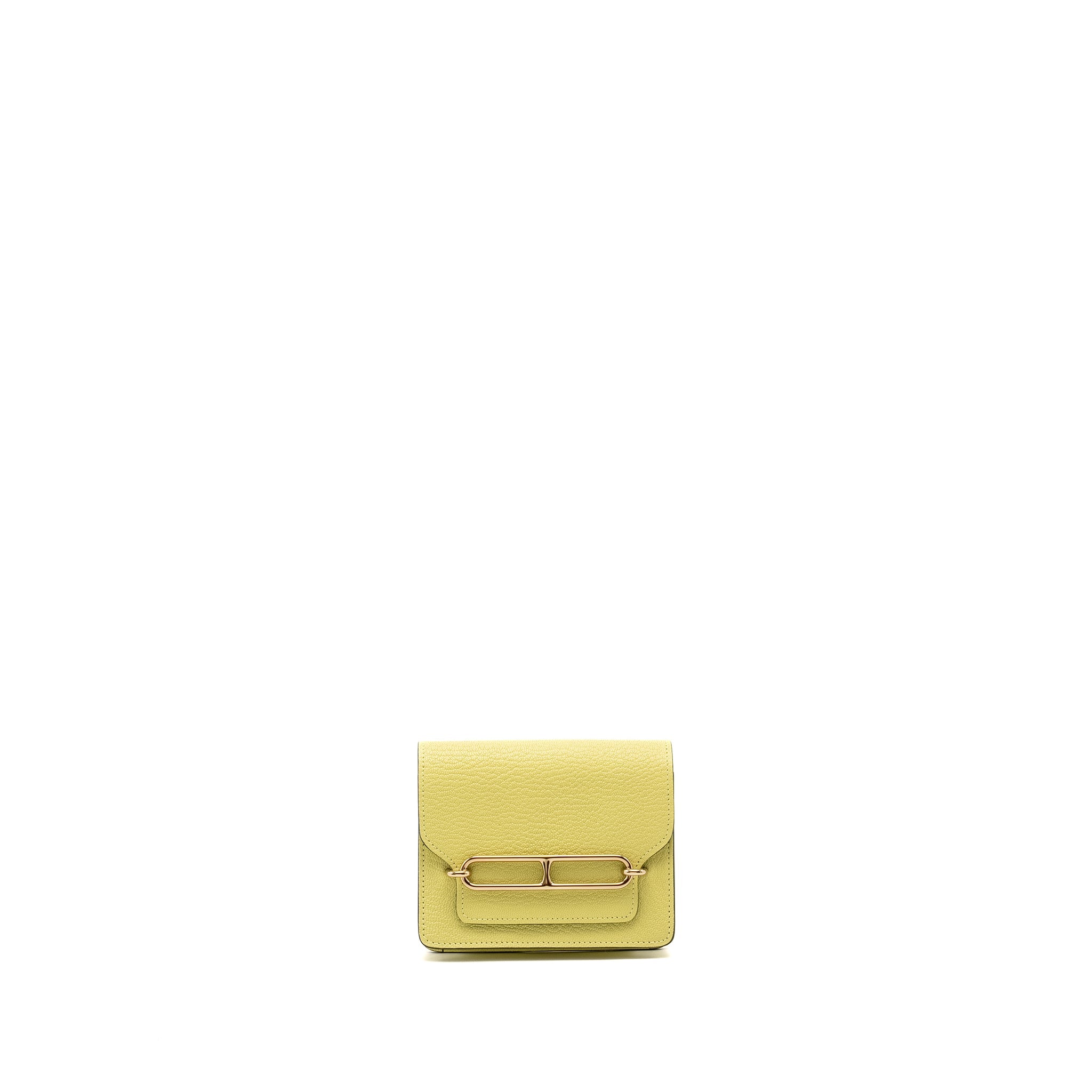 HERMES ROULIS SLIM CHÈVRE MYSORE R9 JAUNE BOURGEON LGHW