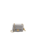 CHANEL PEARL CRUSH MINI SQUARE FLAP BAG LAMBSKIN LIGHT GREY GHW (MICROCHIP)