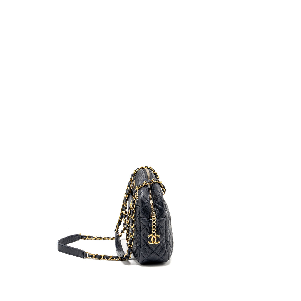 CHANEL 18C CC CAMERA BAG CALFSKIN NAVY GHW