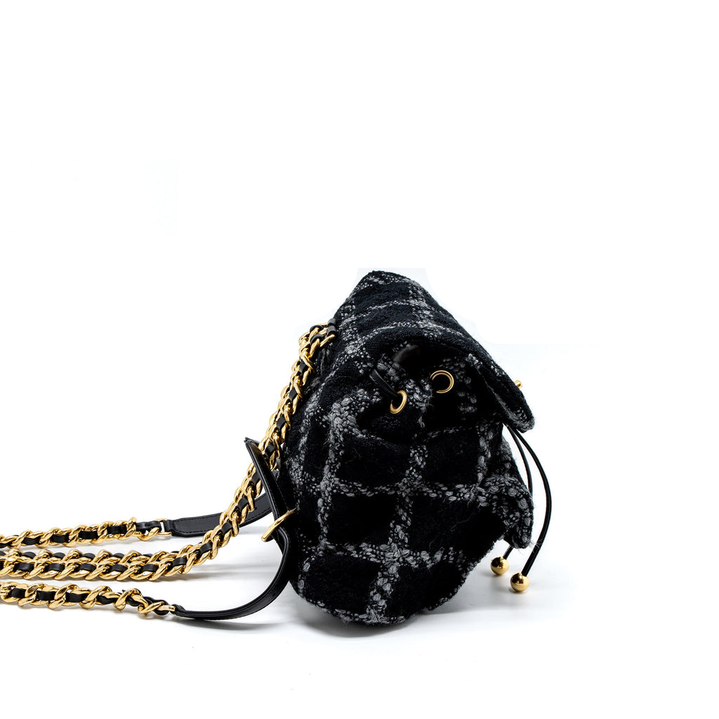 CHANEL DUMA BACKPACK TWEED MULTICOLOURED BRUSHED GHW (MICROCHIP)